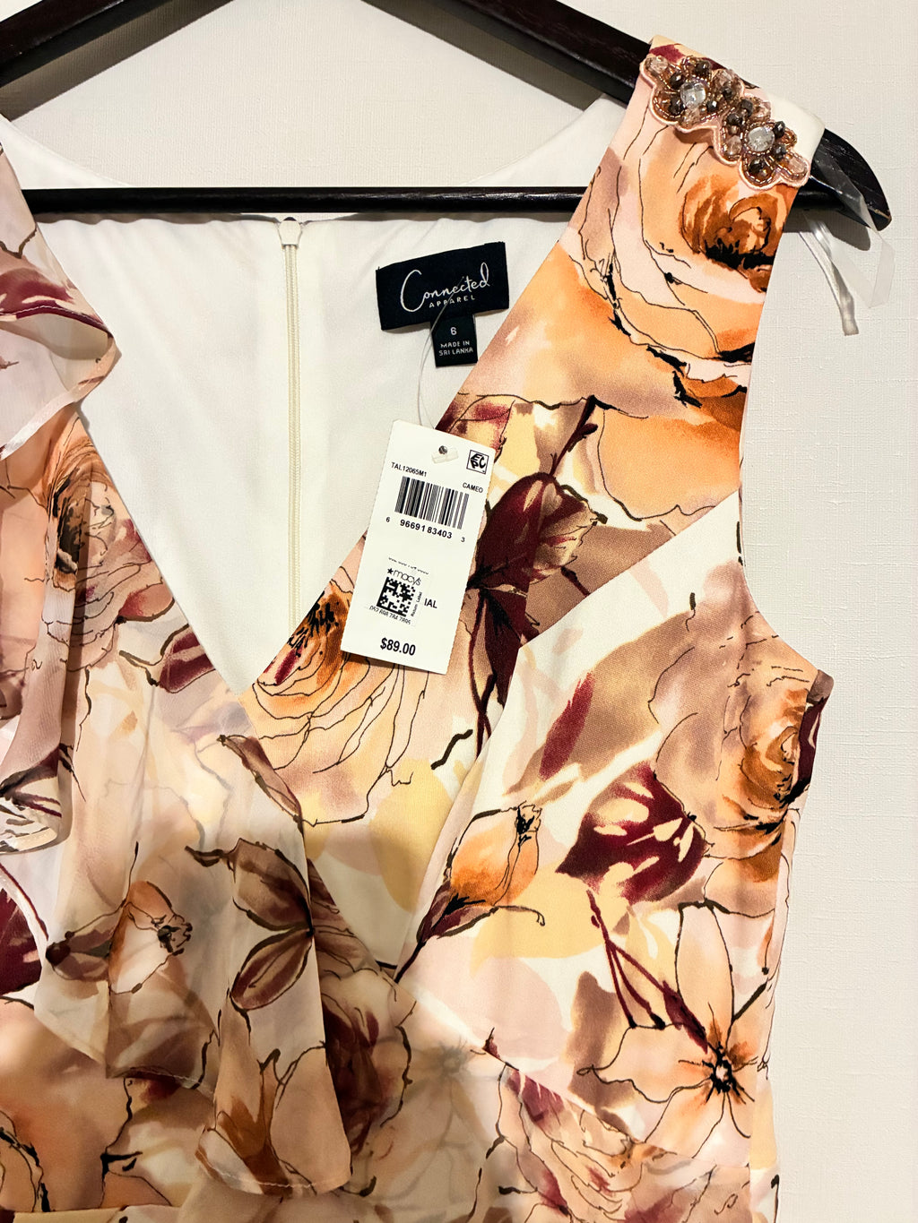 Vestido largo floral sin mangas