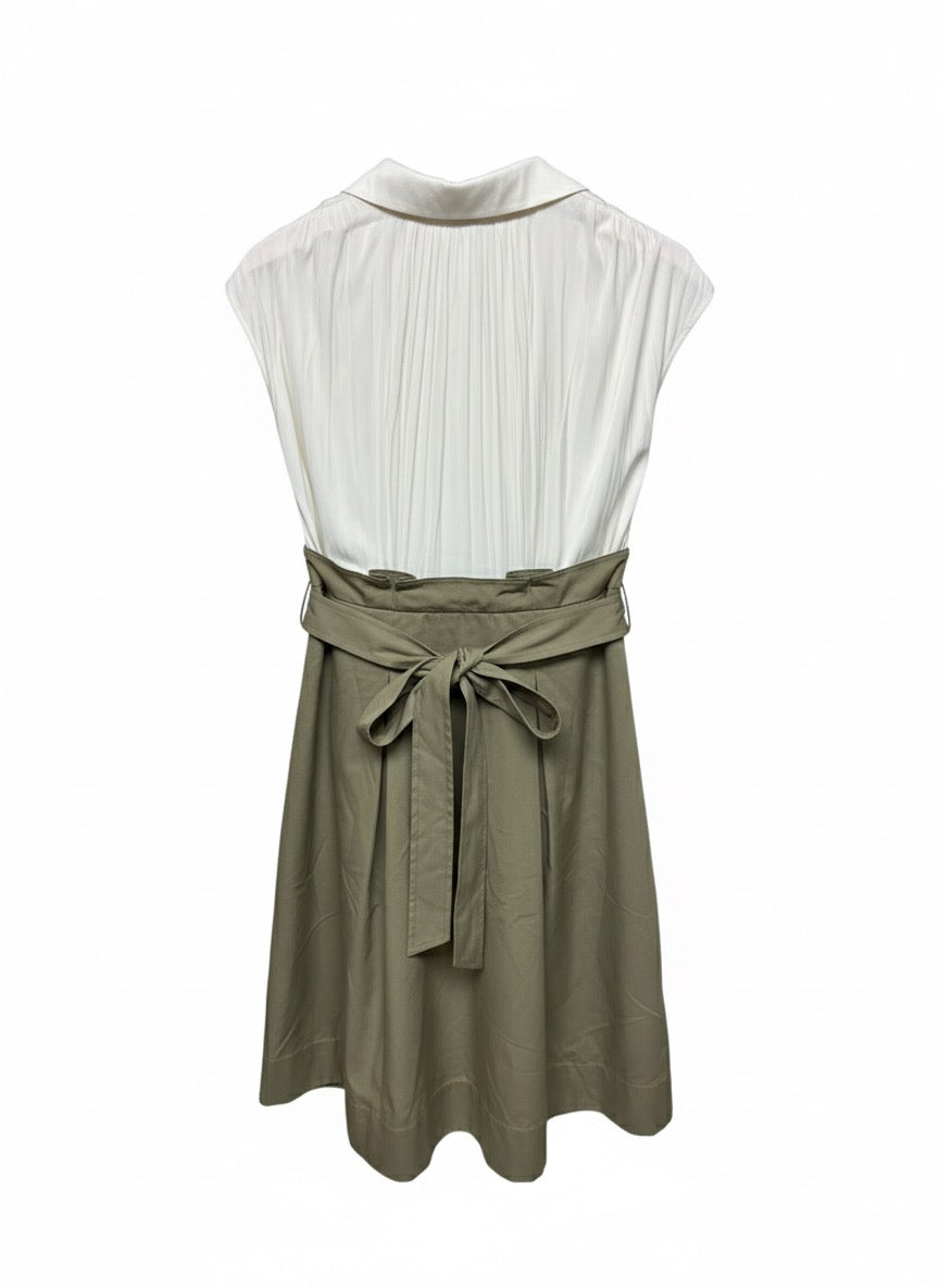 Vestido Midi Estilo Camisero con Lazo en la Cintura