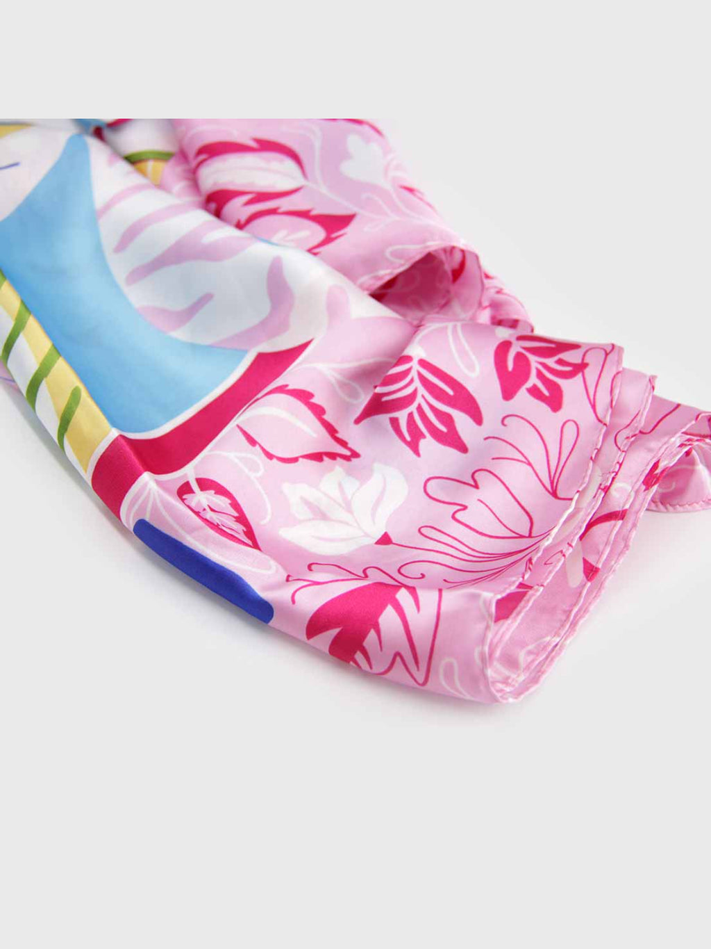 Pañuelo de Seda – Cebras Turquesa y Rosa