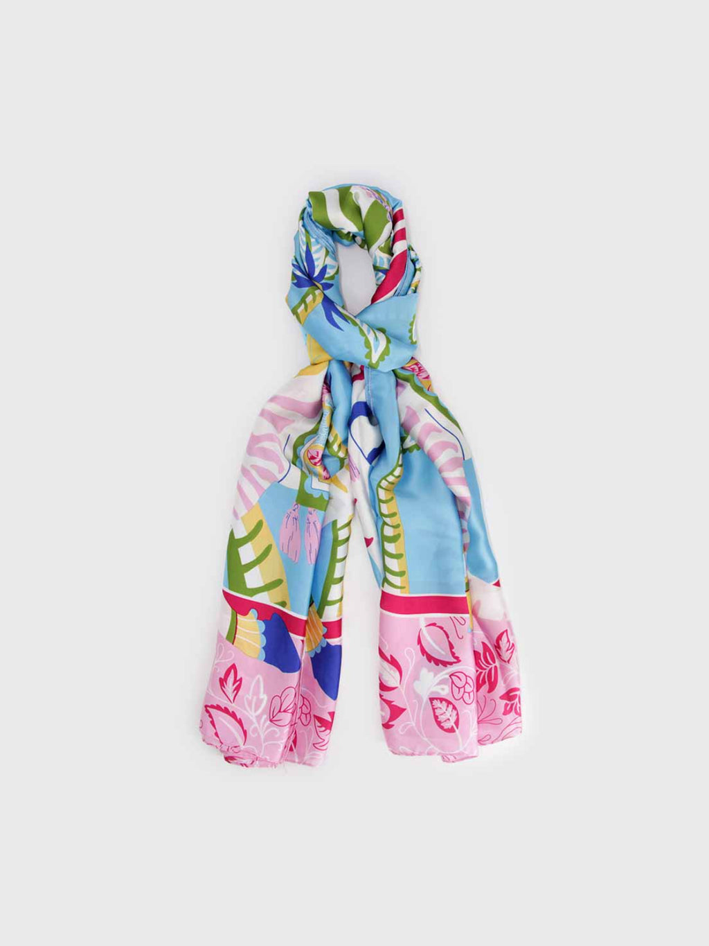 Pañuelo de Seda – Cebras Turquesa y Rosa