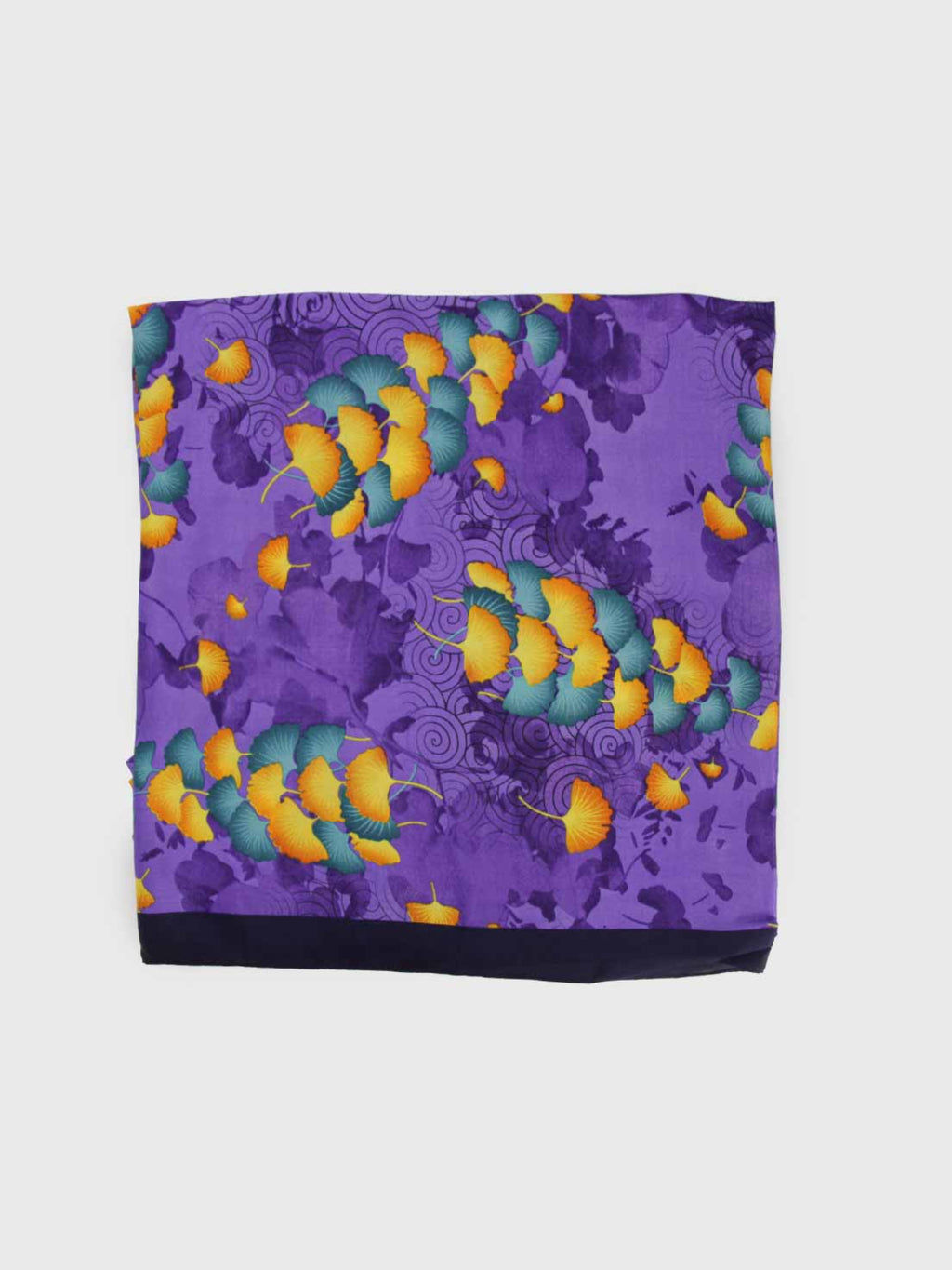 Pañuelo de Seda – Púrpura con Estampado Botánico